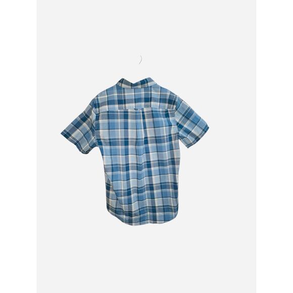 Chaps Men’s Blue Plaid Short Sleeve Button-Down Shirt – Size L NWT - Picture 7 of 12